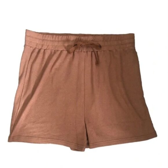 Anthropologie Dolan Two Piece Crop Top Shorts Set L NWOT Brown Shimmer Lounge - Picture 6 of 12